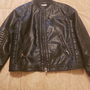 Boys black leather jacket